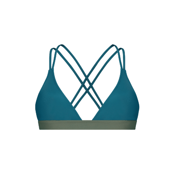 Bikini Top Cross ― Teal / Green - WALLIEN