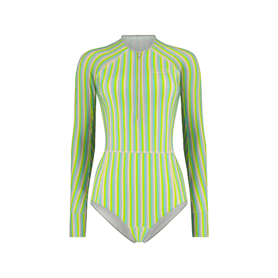 ONE PIECE SWIMSUIT LONGSLEEVE - Multi Color Stripe - WALLIEN