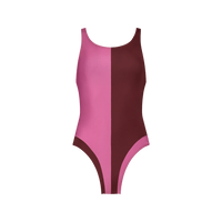 Racerback Swimsuit High Cut - Red / Pink