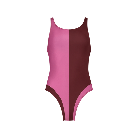 Racerback Swimsuit ― Red / Pink - WALLIEN